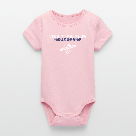 Baby Bio Kurzarm-Body "Neuzugang" - Hellrosa