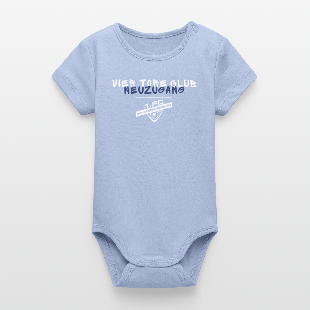 Baby Bio Kurzarm-Body "Neuzugang" - Sky
