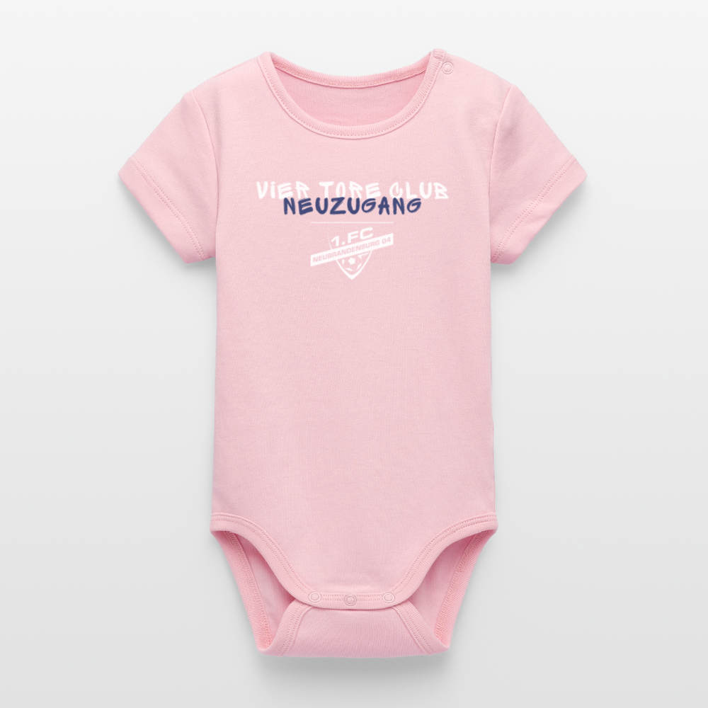 Baby Bio Kurzarm-Body "Neuzugang" - Hellrosa